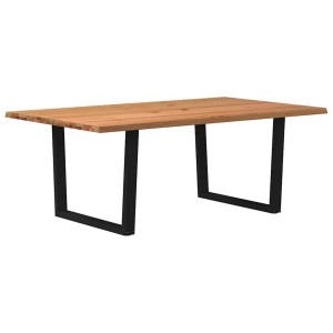 vidaXL Eettafel met natuurlijke rand massief eikenhout
