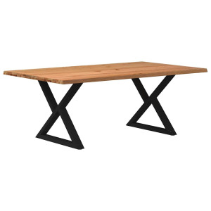 vidaXL Eettafel met natuurlijke rand massief eikenhout