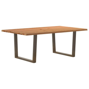 vidaXL Eettafel met natuurlijke rand massief eikenhout