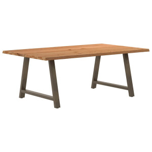 vidaXL Eettafel met natuurlijke rand massief eikenhout rechthoekig