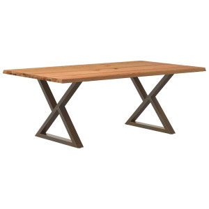 vidaXL Eettafel met natuurlijke rand massief eikenhout