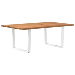 vidaXL Eettafel met natuurlijke rand massief eikenhout