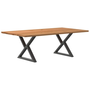 vidaXL Eettafel rechthoekig 220x120x74 cm massief eikenhout lichtbruin