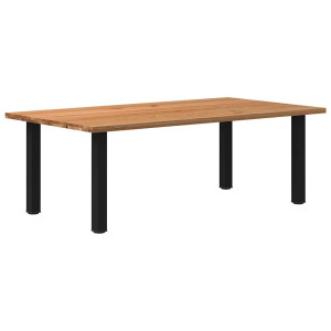 vidaXL Eettafel rechthoekig 220x120x74 cm massief eikenhout lichtbruin