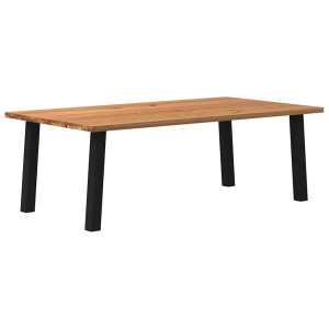 vidaXL Eettafel rechthoekig 220x120x74 cm massief eikenhout lichtbruin