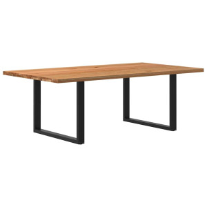 vidaXL Eettafel rechthoekig 220x120x74 cm massief eikenhout lichtbruin