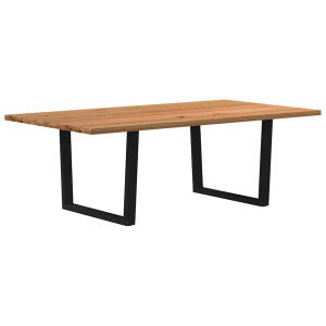 vidaXL Eettafel rechthoekig 220x120x74 cm massief eikenhout lichtbruin