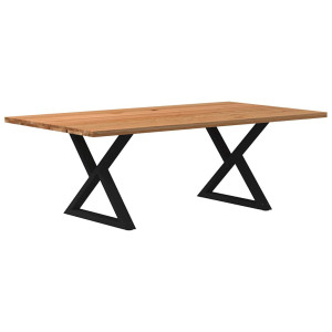 vidaXL Eettafel rechthoekig 220x120x74 cm massief eikenhout lichtbruin