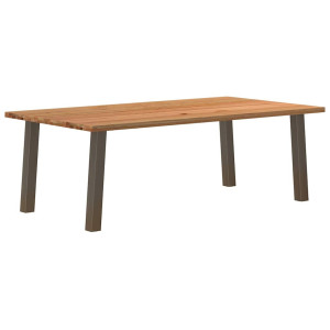 vidaXL Eettafel rechthoekig 220x120x74 cm massief eikenhout lichtbruin