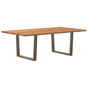 vidaXL Eettafel rechthoekig 220x120x74 cm massief eikenhout lichtbruin