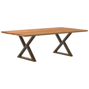 vidaXL Eettafel rechthoekig 220x120x74 cm massief eikenhout lichtbruin