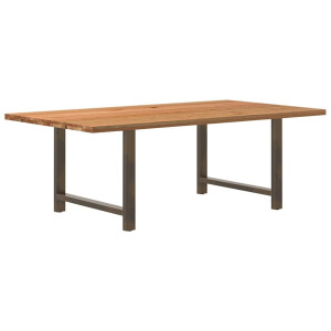 vidaXL Eettafel rechthoekig 220x120x74 cm massief eikenhout lichtbruin