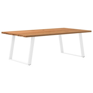vidaXL Eettafel rechthoekig 220x120x74 cm massief eikenhout lichtbruin