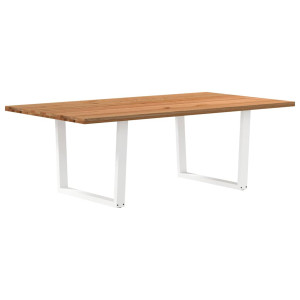 vidaXL Eettafel rechthoekig 220x120x74 cm massief eikenhout lichtbruin