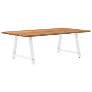 vidaXL Eettafel rechthoekig 220x120x74 cm massief eikenhout lichtbruin