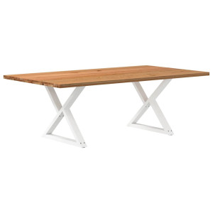 vidaXL Eettafel rechthoekig 220x120x74 cm massief eikenhout lichtbruin