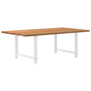 vidaXL Eettafel rechthoekig 220x120x74 cm massief eikenhout lichtbruin