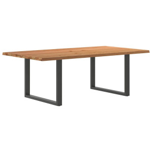 vidaXL Eettafel rechthoekig 220x120x74 cm massief eikenhout lichtbruin