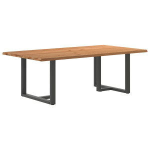 vidaXL Eettafel rechthoekig 220x120x74 cm massief eikenhout lichtbruin