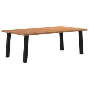 vidaXL Eettafel rechthoekig 220x120x74 cm massief eikenhout lichtbruin