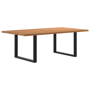 vidaXL Eettafel rechthoekig 220x120x74 cm massief eikenhout lichtbruin