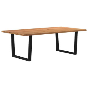 vidaXL Eettafel met boomrand 220x120x74 cm massief hout eiken