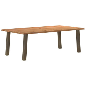 vidaXL Eettafel rechthoekig 220x120x74 cm massief eikenhout lichtbruin