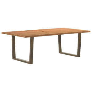 vidaXL Eettafel met boomrand 220x120x74 cm massief hout eiken