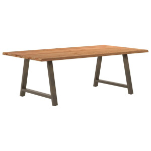vidaXL Eettafel met natuurlijke rand 220x120x74 cm massief eikenhout