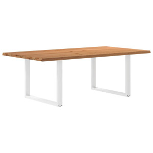 vidaXL Eettafel rechthoekig 220x120x74 cm massief eikenhout lichtbruin