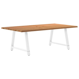 vidaXL Eettafel rechthoekig 220x120x74 cm massief eikenhout lichtbruin