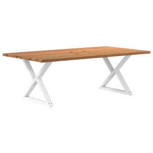 vidaXL Eettafel met boomrand 220x120x74 cm massief hout eiken