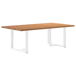 vidaXL Eettafel rechthoekig 220x120x74 cm massief eikenhout lichtbruin