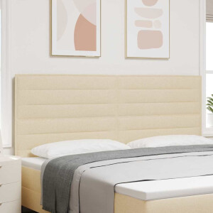 vidaXL LED Hoofdbord met LED-stripverlichting Crème 200 cm Stof