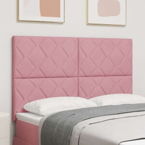 vidaXL LED Hoofdbord Roze 160 cm Fluweel
