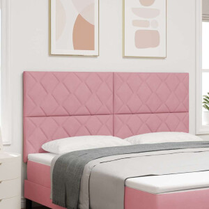 vidaXL LED Hoofdbord Roze 180 cm Fluweel