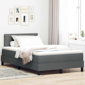 vidaXL Boxspringbed met hoofdeinde Donkergrijs 120 x 190 cm Stof
