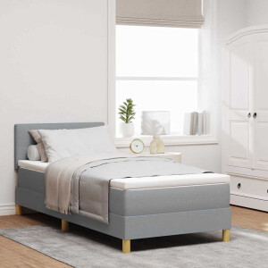 vidaXL Boxspringbed met kussen Lichtgrijs 90 x 190 cm Stof