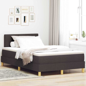 vidaXL Boxspringbed met matras Donkerbruin 120 x 200 cm Stof