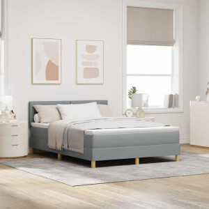 vidaXL Boxspringbed met kussen Lichtgrijs 160 x 200 cm Stof