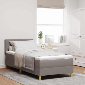 vidaXL Boxspringbed met matras met matras Taupe 90 x 190 cm Stof