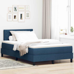 vidaXL Boxspringbed met matras met hoofdeinde Blauw 120 x 200 cm Stof
