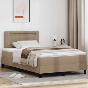 vidaXL Bedframe met matras Cappuccino 120 x 190 cm Kunstleer