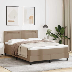 vidaXL Boxspringbed met matras Cappuccino 160 x 200 cm Kunstleer