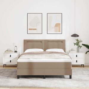 vidaXL Boxspringbed met matras Cappuccino 160 x 200 cm Kunstleer
