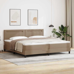 vidaXL Bedframe met matras Cappuccino 200 x 200 cm Kunstleer