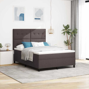 vidaXL Boxspringbed met matras Donkerbruin 160 x 200 cm Stof