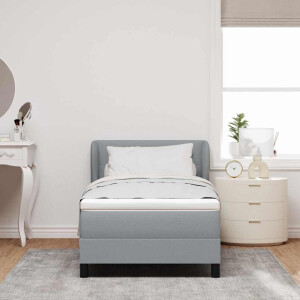 vidaXL Boxspringbed met hoofdeinde Lichtgrijs 80 x 200 cm Stof