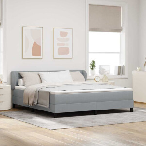vidaXL Boxspringbed met hoofdeinde Lichtgrijs 180 x 200 cm Stof