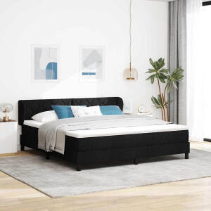 vidaXL Boxspringbed met hoofdeinde Zwart 180 x 200 cm Stof